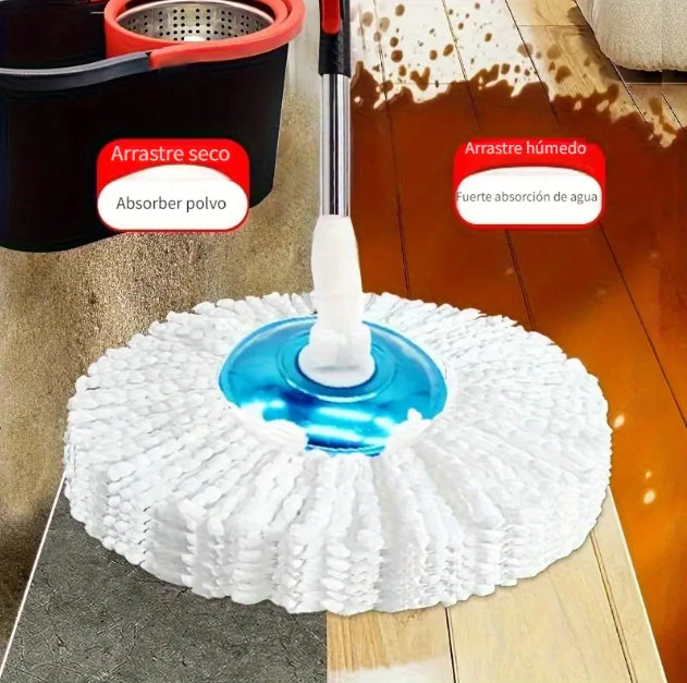 Balde Mopa Centrifugo 360 con dispenser para jabpn y ruedas